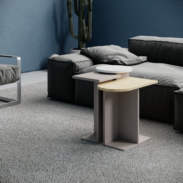 Mund-pyt 51 x 13 cm - Vaalea mokka/tammi/valkoinen