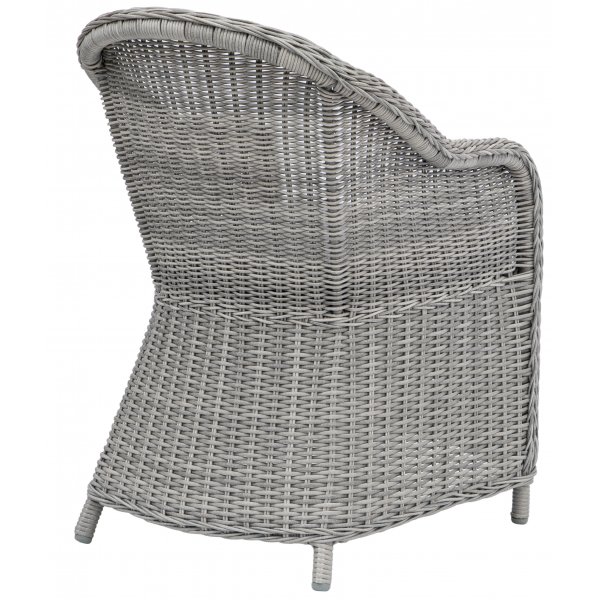 Ruokailuryhm; 4 tuolia ja ruokapyt 110 cm harmaa/rottinki