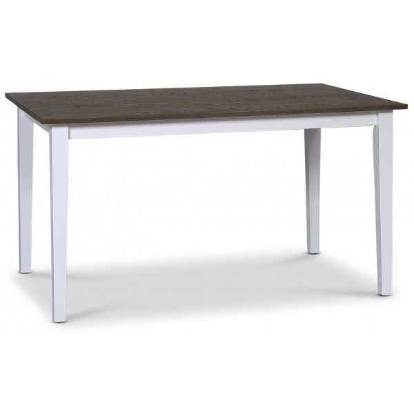 Skagen elintarvikeryhmä; klassinen ruokapöytä 140x90 cm - Valkoinen/ruskea öljytty tammi ja 4 valkoista Karl cane -tuolia Skagen elintarvikeryhmä; klassinen ruokapöytä 140x90 cm - Valkoinen/ruskea öljytty tammi ja 4 valkoista Karl cane -tuolia