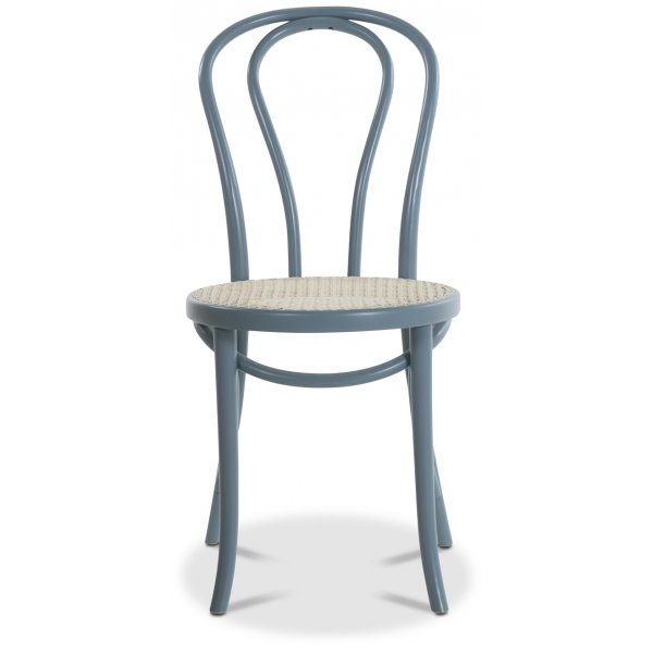 Klassinen taivepuusta tehty No 18 -tuoli rottinki-istuimella - Pastellinsininen Klassinen taivepuusta tehty No 18 -tuoli rottinki-istuimella - Pastellinsininen