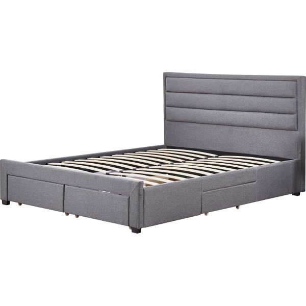 Älmhult 160 x 200 cm harmaa sänky säilytystilalla Älmhult 160 x 200 cm harmaa sänky säilytystilalla