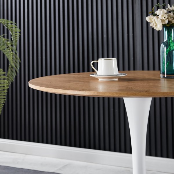 Astrid pyöreä ruokapöytä Ø80 cm - Tammi / Valkoinen Astrid pyöreä ruokapöytä Ø80 cm - Tammi / Valkoinen