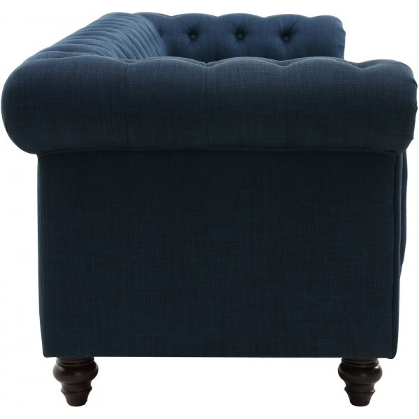 Sohva 3-istuttava Chesterfield-sohva sininen - Herron + Huonekalujen tahranpoistoaine