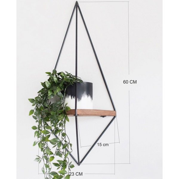 Walter seinähylly 39 - pähkinä/musta Walter seinähylly 39 - pähkinä/musta