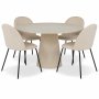 Ruokailuryhm Lanzo 120 cm, 4 Astrid-tuolia beigell samettilla