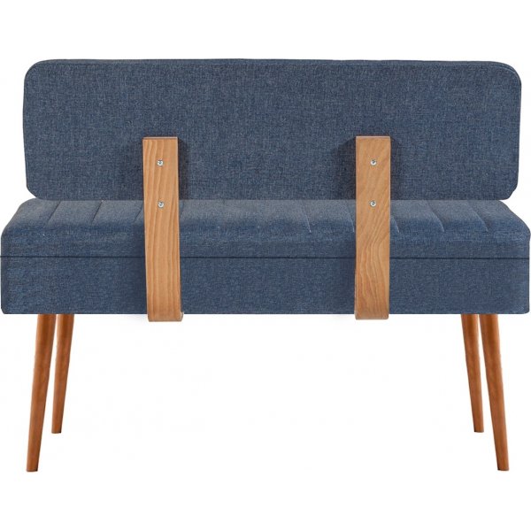 Vina penkki selkänojalla - mänty/tummansininen Vina penkki selkänojalla - mänty/tummansininen