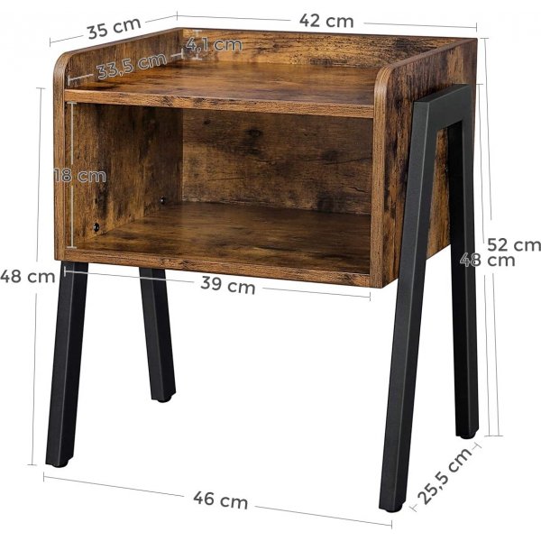 Sakarias sivupöytä 46 x 35 cm - Ruskea/musta Sakarias sivupöytä 46 x 35 cm - Ruskea/musta