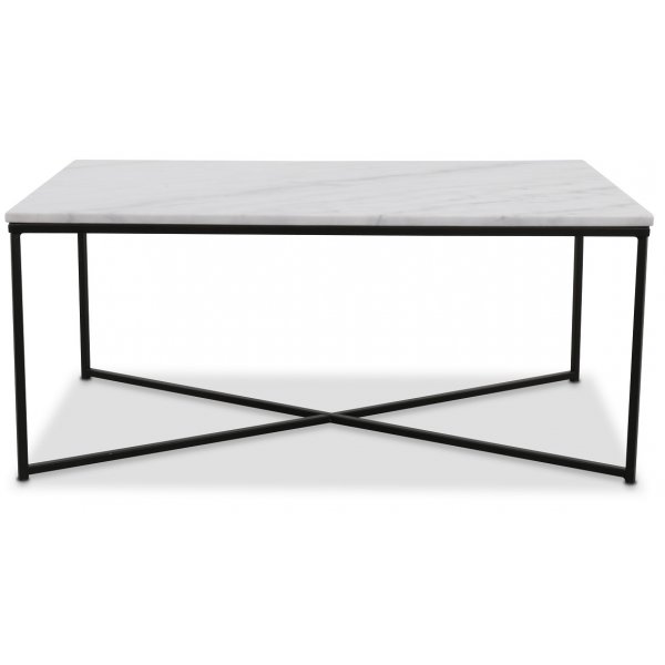 Maryland-sohvapöytä 110 - Aitoa valkoista marmoria / Musta Maryland-sohvapöytä 110 - Aitoa valkoista marmoria / Musta