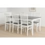 Ruokailuryhm 6 tuolia + pyt 180x90 cm - valkoinen/harmaa + 6.00 x Lautasliinarenkaat