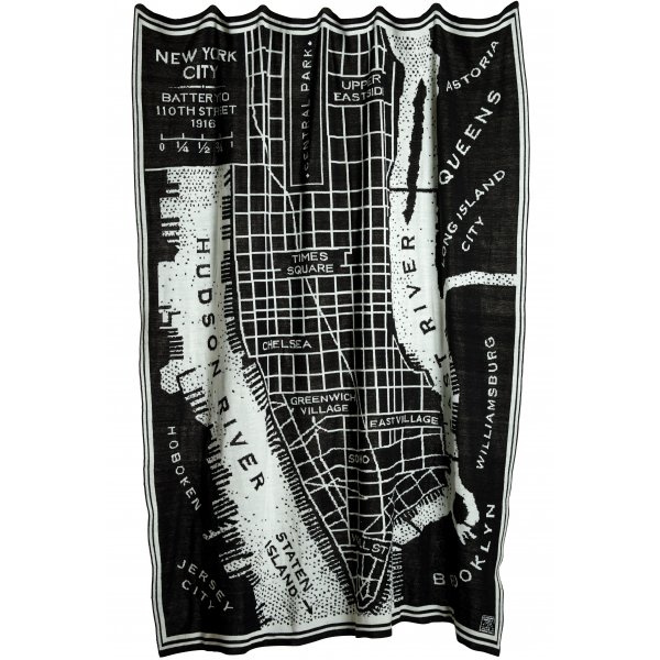 New York -torkkupeitto 130X170 cm - Musta / Valkoinen