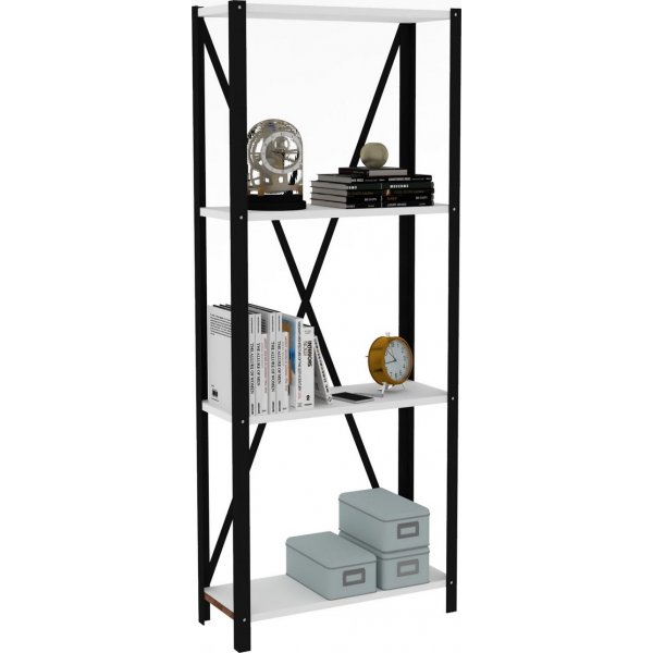 Lola kirjahylly - Valkoinen/musta