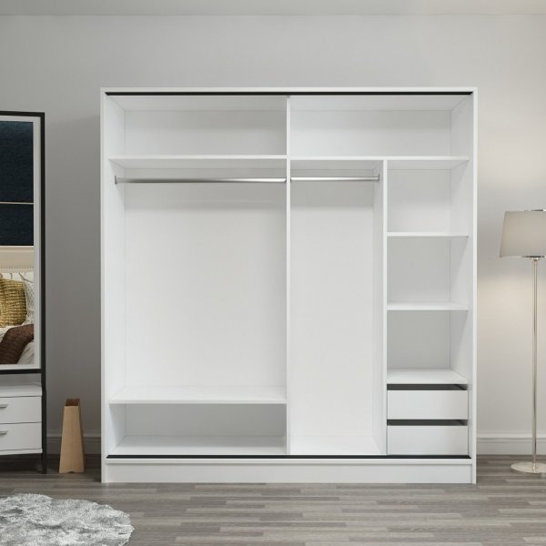 Kapusta vaatekaappi 220x52x210 cm - Valkoinen/antrasiitti Kapusta vaatekaappi 220x52x210 cm - Valkoinen/antrasiitti