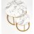 Ruffo sohvapyt 38/60 cm - Valkoinen marmori/kulta