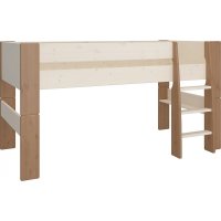 Lasten parvisänky 207,5 x 111,5 x 113 cm - Whitewash/harmaa/ruskea Lasten parvisänky 207,5 x 111,5 x 113 cm - Whitewash/harmaa/ruskea