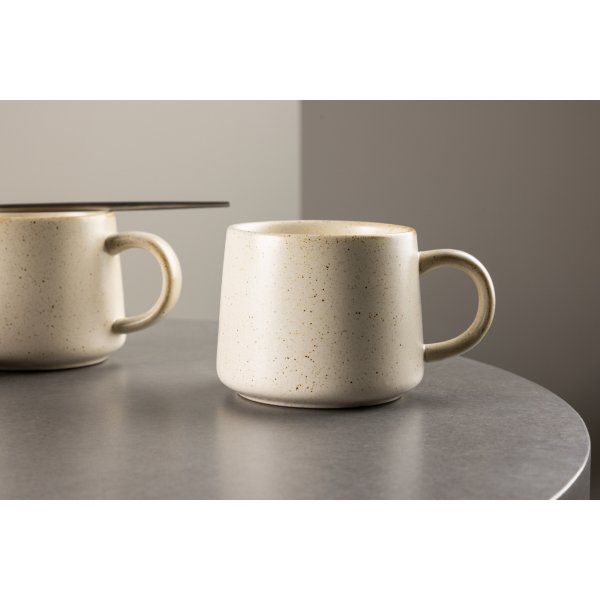 Aktiivinen teekuppi 9 cm - beige/musta
