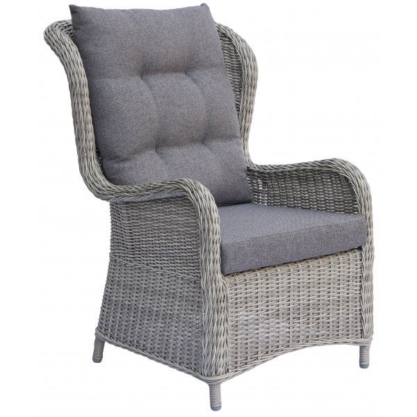 Ulkokalusteryhmä Duvan 2 nojatuolia raheilla ja pöytä) - Harmaa keinorottinki + Huonekalujen tahranpoistoaine Ulkokalusteryhmä Duvan 2 nojatuolia raheilla ja pöytä) - Harmaa keinorottinki + Huonekalujen tahranpoistoaine