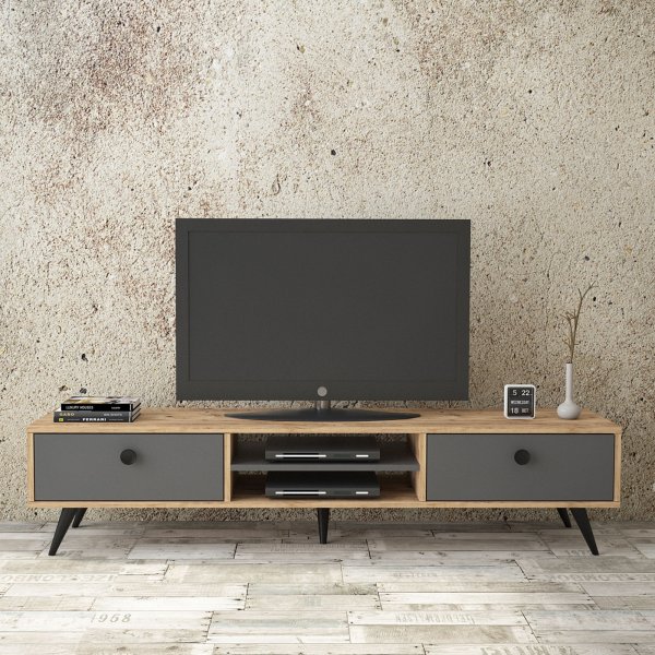 Vilamo mediapenkki - mänty/antrasiitti Vilamo mediapenkki - mänty/antrasiitti