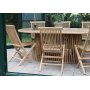 Salt ulkoruokailuryhm soikea ruokapyt 200 cm ja 6 ruokatuolia - Teak