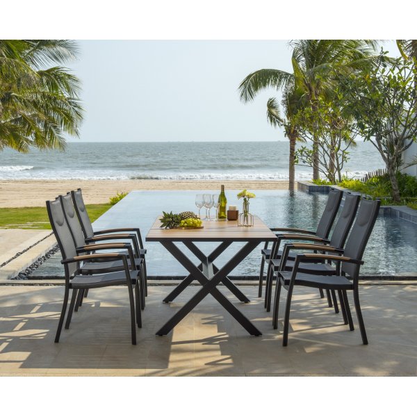 Panama ruokailuryhmä 5 - musta/tiikki Panama ruokailuryhmä 5 - musta/tiikki