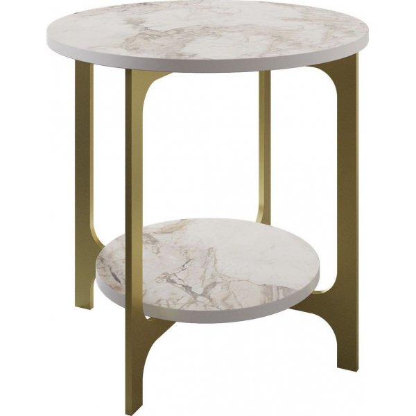 Versy sivupöytä 50 x 49 cm - Kulta/valkoinen marmori Versy sivupöytä 50 x 49 cm - Kulta/valkoinen marmori