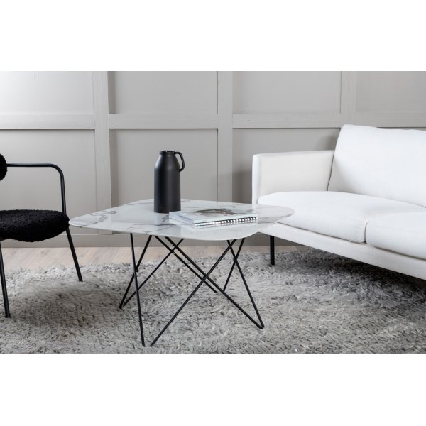 Michel-sohvapöytä 80 x 80 cm - Valkoinen marmori Michel-sohvapöytä 80 x 80 cm - Valkoinen marmori