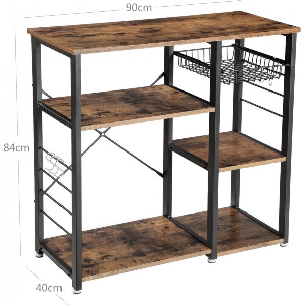 Caspar keittiön hylly - ruskea/musta Caspar keittiön hylly - ruskea/musta