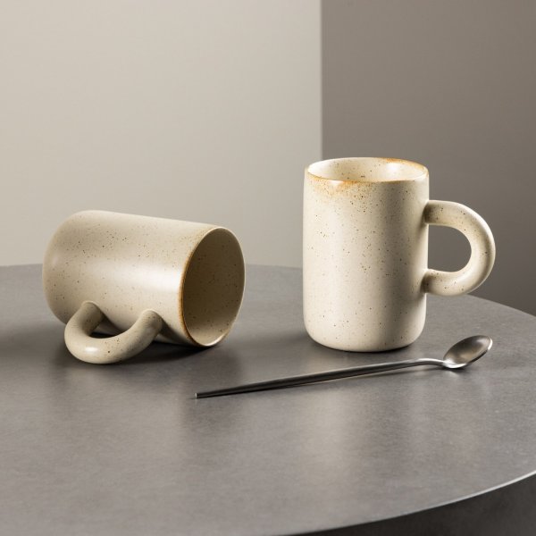 Aktiivinen kahvikuppi 7 cm - beige/musta