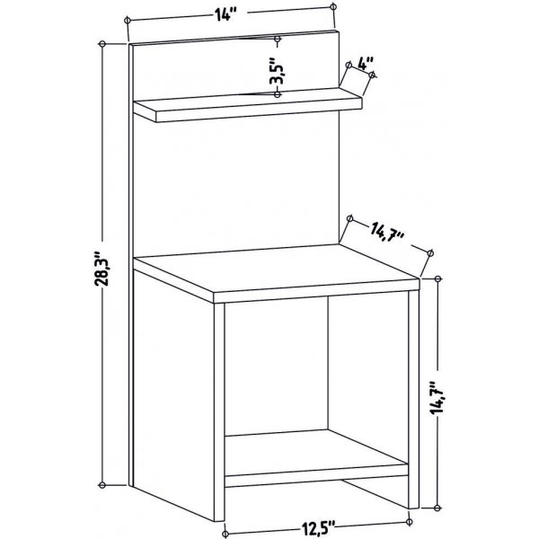 Ullman yöpöytä - antrasiitti Ullman yöpöytä - antrasiitti