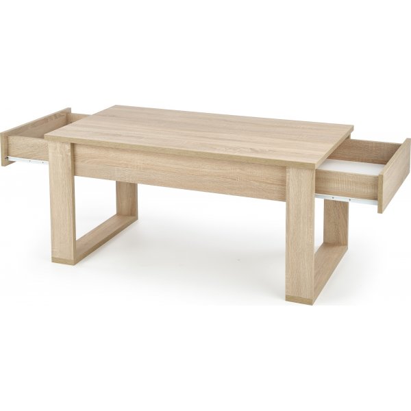 Sohvapöytä laatikoilla 110 x 60 cm vaalea tammi + Huonekalujen tekstiilien hoito Sohvapöytä laatikoilla 110 x 60 cm vaalea tammi + Huonekalujen tekstiilien hoito