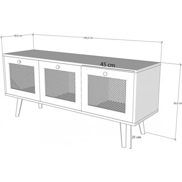 Likya TV-taso 140 cm - Tammi