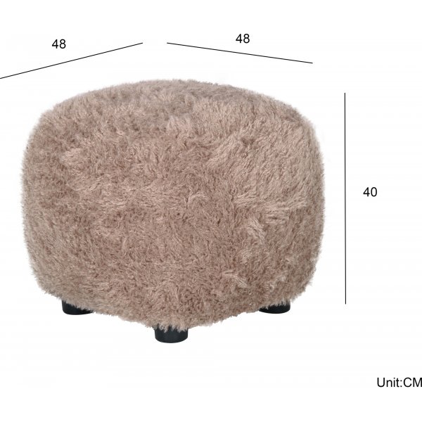 Prrinen puffi ruskeanharmaasta karvaista kangasta