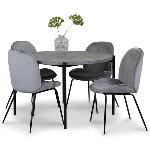 Shanghai pyöreä ruokapöytä Ø120 cm - sementtijäljitelmä Shanghai pyöreä ruokapöytä Ø120 cm - sementtijäljitelmä