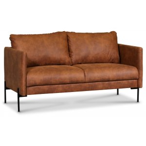 Kahden ja puolen istuttava Kingsley-sohva - Konjakki (Eco-nahkaa) + Huonekalujen hoitosarja tekstiileille
