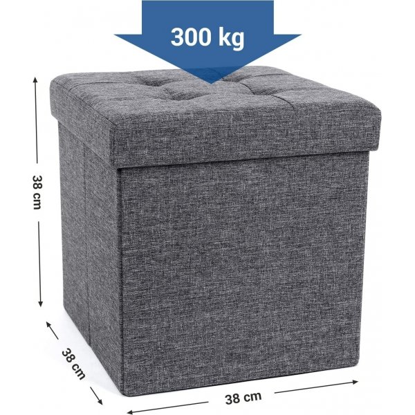 Idris-pouf säilytystilalla - Tummanharmaa Idris-pouf säilytystilalla - Tummanharmaa