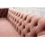 Toto 3-istuttava vaaleanpunainen sohva kultaisilla jaloilla