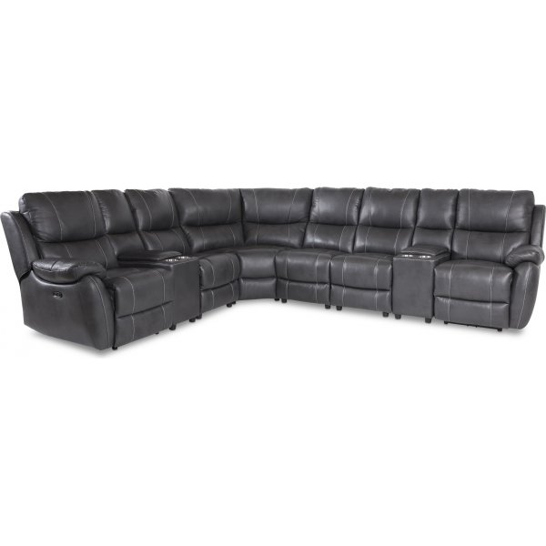Enjoy recliner kulmasohva - Kuuden istuttava (shk), harmaa keinonahka