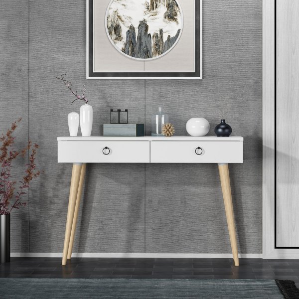 Arden relief pöytä 72/100 x 35 cm - Valkoinen Arden relief pöytä 72/100 x 35 cm - Valkoinen