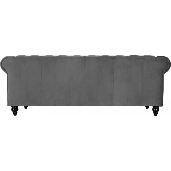 Kolmen istuttava sohva Chesterfield Royal - Harmaa sametti + Huonekalujen tekstiilien puhdistus Kolmen istuttava sohva Chesterfield Royal - Harmaa sametti + Huonekalujen tekstiilien puhdistus