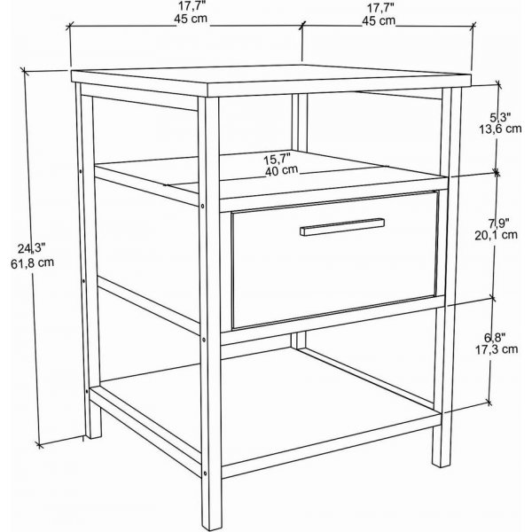Alba yöpöytä - musta/tammi Alba yöpöytä - musta/tammi