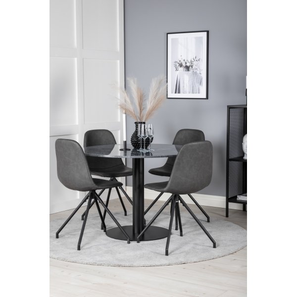 Kntyv Bridge-ruokailutuoli - musta PU