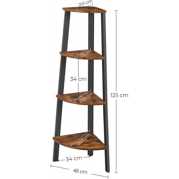 Nilla-kulmahylly 125 cm - Ruskea/musta