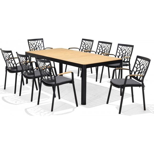 Portaalit ruokailuryhmä 20 - Musta/tiikki Portaalit ruokailuryhmä 20 - Musta/tiikki