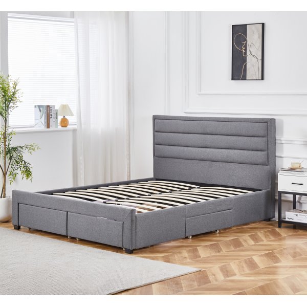 lmhult 160 x 200 cm harmaa snky silytystilalla