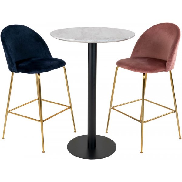 Bolzano Baaripöytä 70 x 70 cm - Marmorijäljitelmä/musta Bolzano Baaripöytä 70 x 70 cm - Marmorijäljitelmä/musta