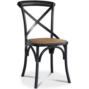 Gaston-tuoli, taivepuinen rottinki-istuimella - Antiikkinen musta