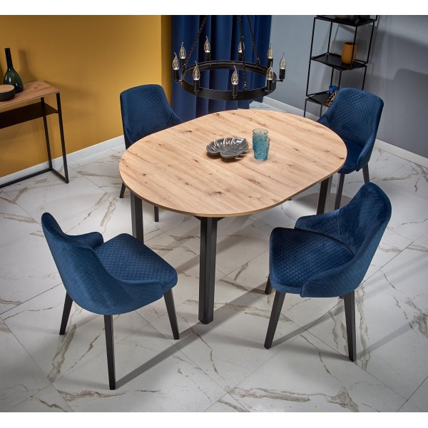 Jatkettava ruokap�yt� 102-142 cm tammi/musta