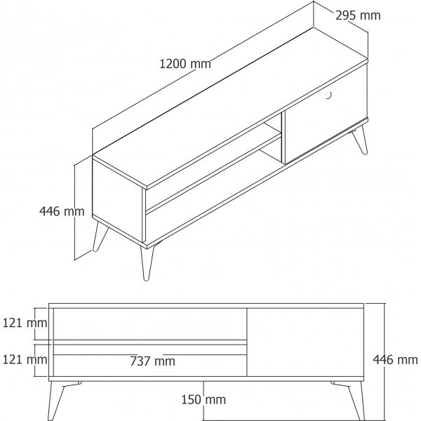 TV-taso Retro tamminen - 120 cm TV-taso Retro tamminen - 120 cm