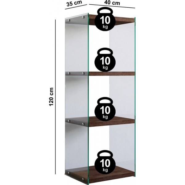 Niagara kirjahylly 120 cm - pähkinä Niagara kirjahylly 120 cm - pähkinä