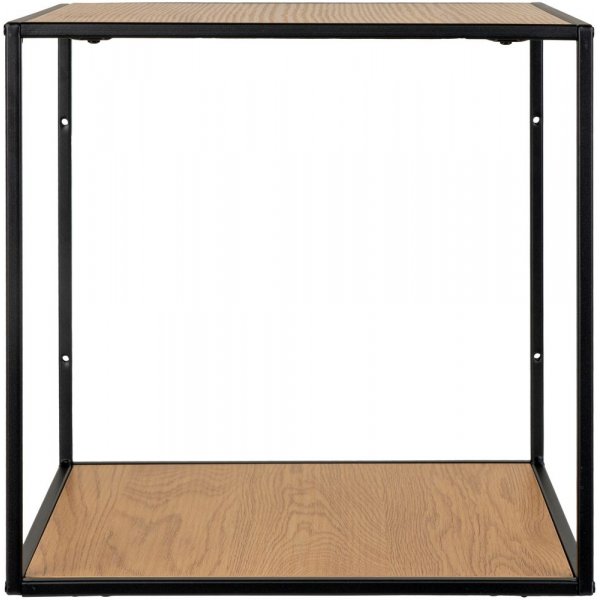 Valkoinen sein�hylly - Musta/tammi j�ljitelm� - 36x36x36