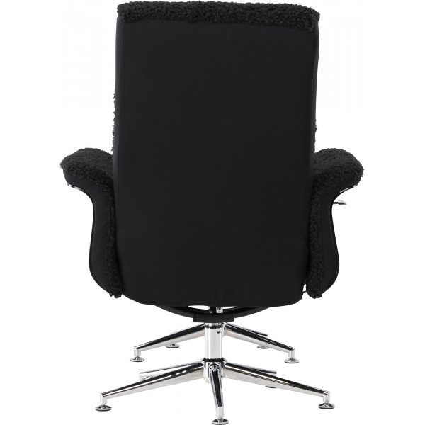 Hagön lepotuoli jalustalla - musta / kromi + Huonekalujen puhdistus Hagön lepotuoli jalustalla - musta / kromi + Huonekalujen puhdistus